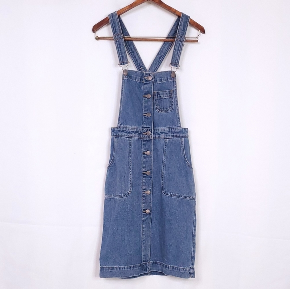 denim bib dress